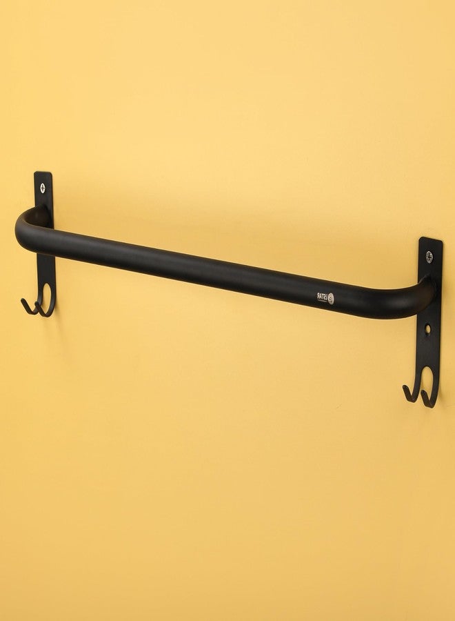 iSTAR Round Stainless Steel 24 Inch Towel Rod Towel Rack for Bathroom Bar Hanger Stand Bathroom Accessories (Black) - Image 4